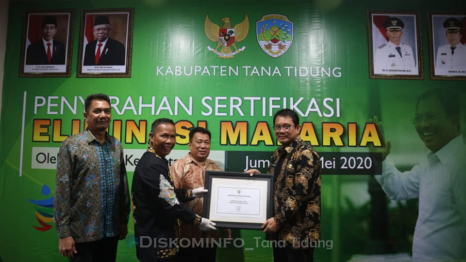 Kabupaten Tana Tidung Raih Sertifikat Eliminasi Malaria Dari Menteri Kesehatan RI