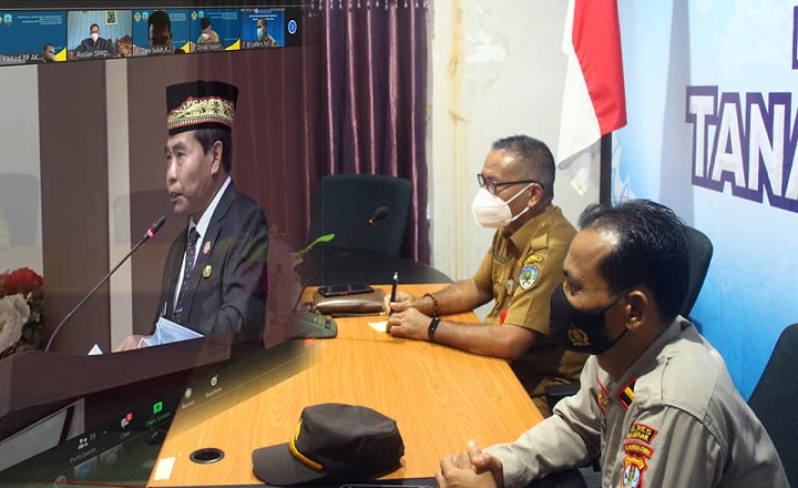 Pemkab Tana Tidung Menghadiri Penyerahan LHP BPK-RI Atas LKPD Pemprov Kaltara Secara Virtual
