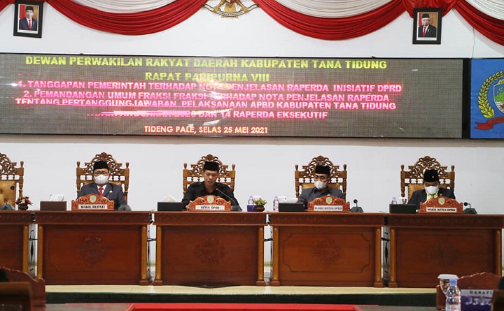 Rapat Paripurna ke VIII Masa Sidang II DPRD Kab Tana Tidung Tahun 2021