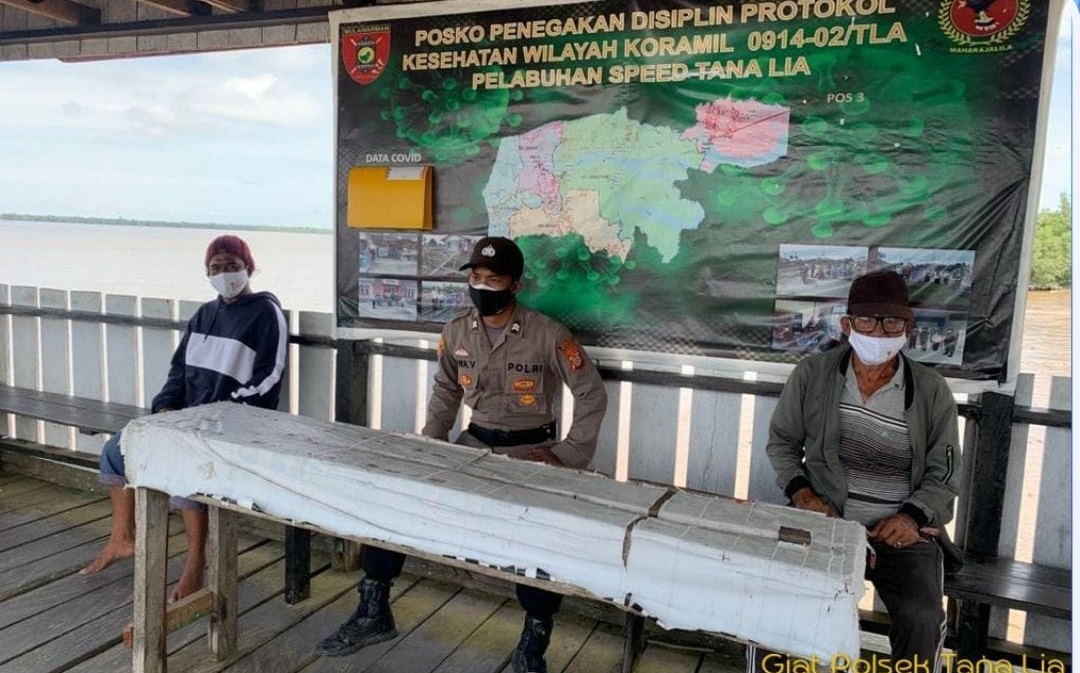 Giat Pengamanan PPKM Satgas Covid-19 Dipelabuhan Rakyat Desa Sambungan