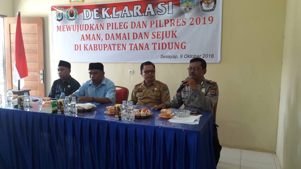 Polsek dan KPU gelar Deklarasi menjelang Pileg dan Pilpres